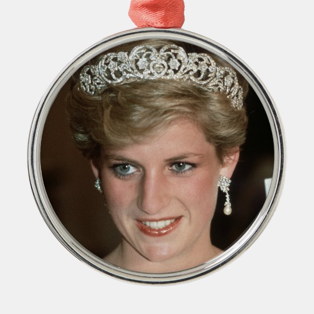 HRH Princess Diana Xmas Metal Tree Decoration (Front)
