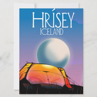 Hrísey Iceland Vintage camping poster Invitation