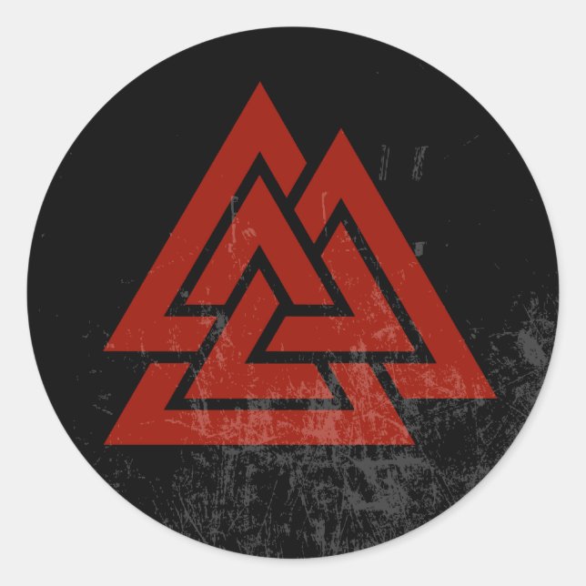 Hrungnir's Heart (red & black grunge) Classic Round Sticker (Front)