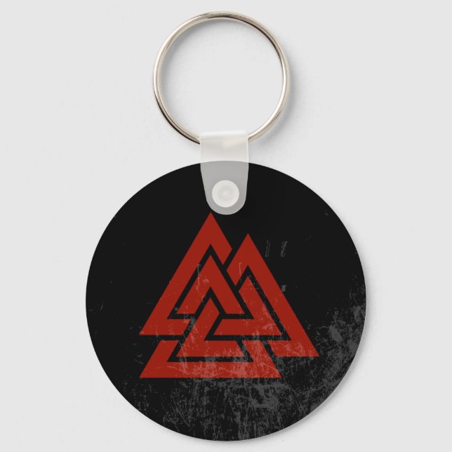 Hrungnir's Heart (red & black grunge) Key Ring (Front)