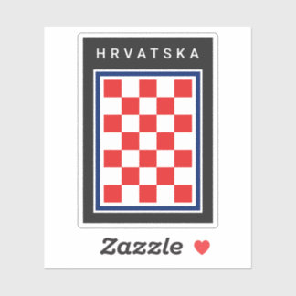 Hrvatska Checker Blue Border