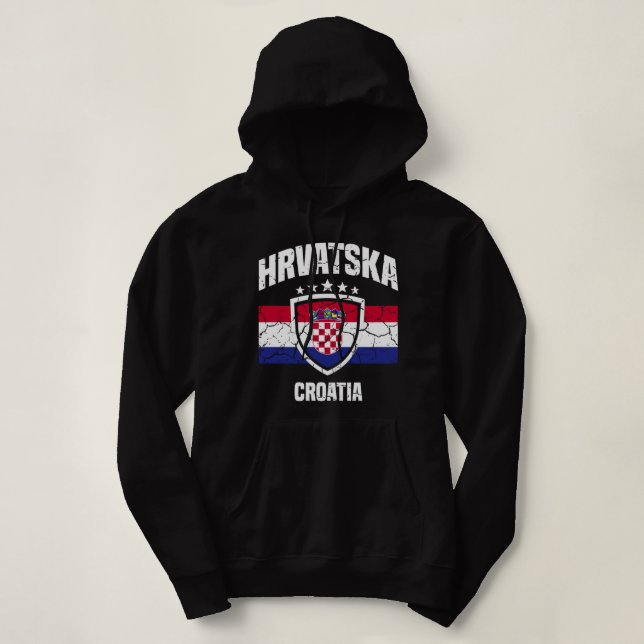 Hrvatska Croatia Croatian Pullover Hoodie (Design Front)