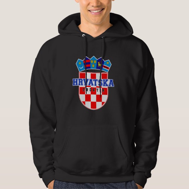 Hrvatska, Croatia, Hrvatska zastava, Croatian Patr Hoodie (Front)