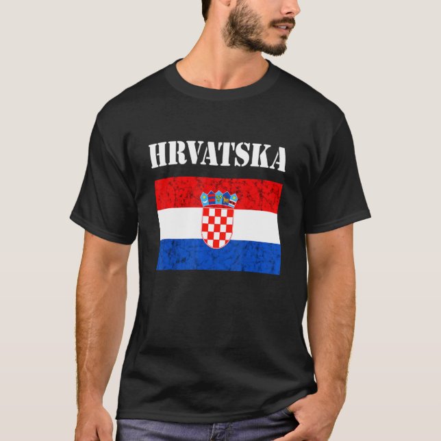 Hrvatska Croatian Roots Croatian Flag Croatian Pri T-Shirt (Front)