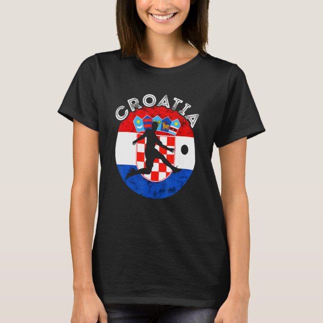 Hrvatska Soccer Team Croatian Flag Croatian Footba T-Shirt (Front)