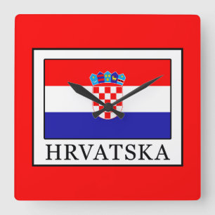 Hrvatska Square Wall Clock