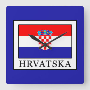 Hrvatska Square Wall Clock