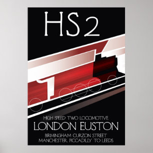 HS2 vintage train poster, Poster