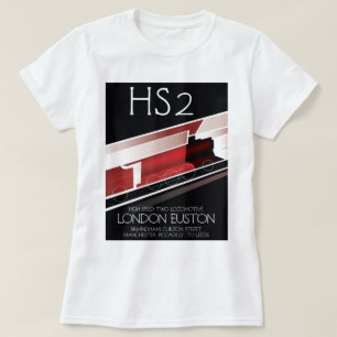 HS2 vintage train poster, T-Shirt
