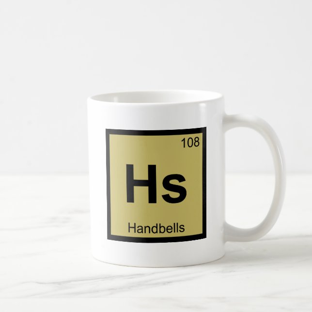 Hs - Handbells Percussion Chemistry Periodic Table Coffee Mug (Right)