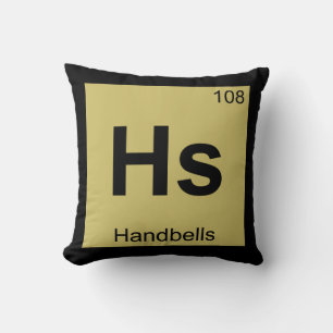 Hs - Handbells Percussion Chemistry Periodic Table Cushion