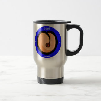 HS Peach Round Blue Border HerfScud Travel Mug