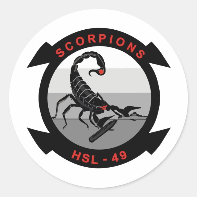 HSL-49 Scorpions Classic Round Sticker (Front)