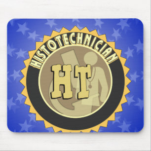 HT BADGE HISTOTECHNICIAN HISTOLOGY TECH LOGO MOUSE MAT