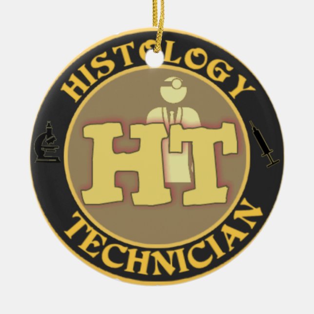 HT HISTOLOGY TECHNICIAN ORNAMENT CHRISTMAS (Front)