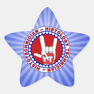 HT HISTOTECHNICIAN HISTOLOGY TECH LOVE LOGO ASL STAR STICKER