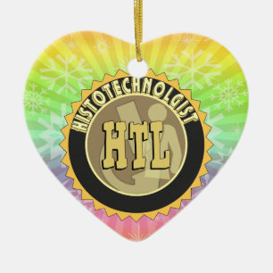 HTL BADGE HISTOTECHNOLOGIST HISTOLOGY TECH CERAMIC TREE DECORATION