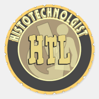 HTL BADGE HISTOTECHNOLOGIST HISTOLOGY TECH CLASSIC ROUND STICKER