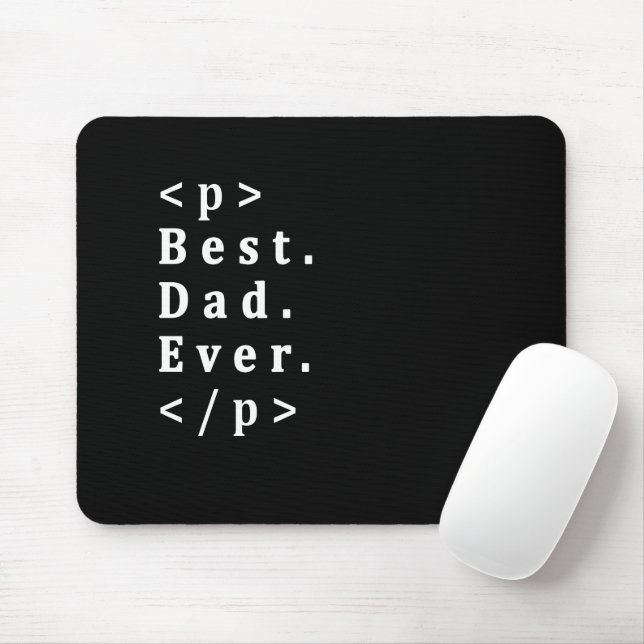 HTML Best Dad Ever Father's Day Web Dev Programmer Mouse Mat (With Mouse)