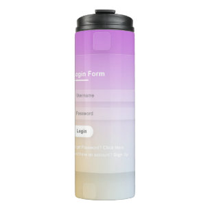 HTML CSS Colourful Login Screen Thermal Tumbler