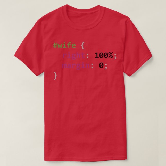 Html Css Wife Is Right 2784  T-Shirt (Design Front)