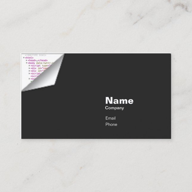 HTML Curl - Indestructible Business Card (Front)