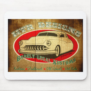 HTR Designs Barely Legal Kustoms Garage Mouse Mat
