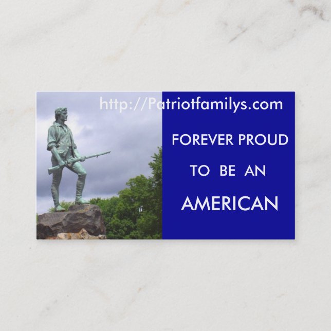 http://Patriotfamilys.com... Business Card (Front)