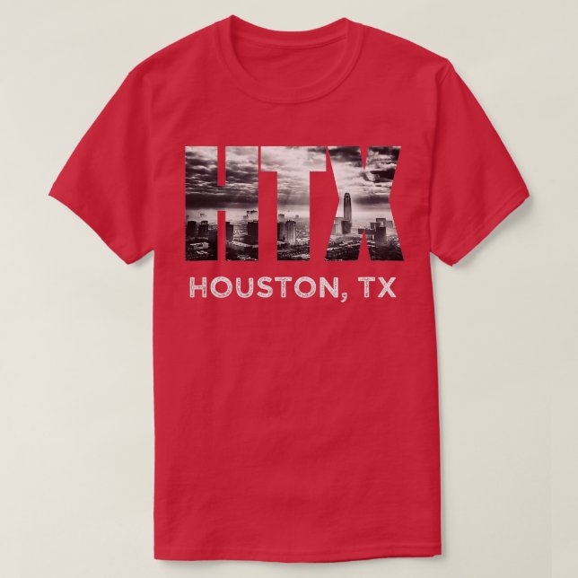 HTX City of Houston Skyline Art Downtown Texas Sou T-Shirt (Design Front)