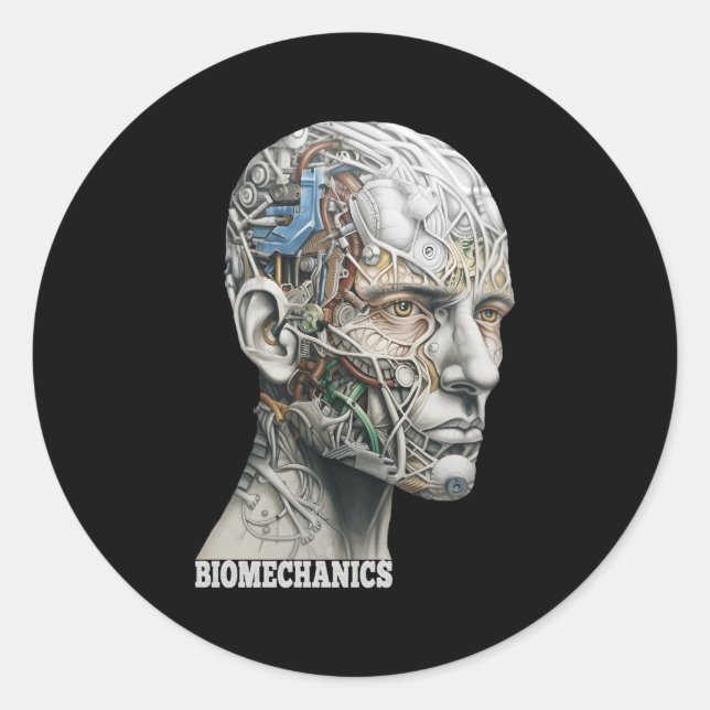 Hu Head Science Anatomy Biomechanics Classic Round Sticker (Front)