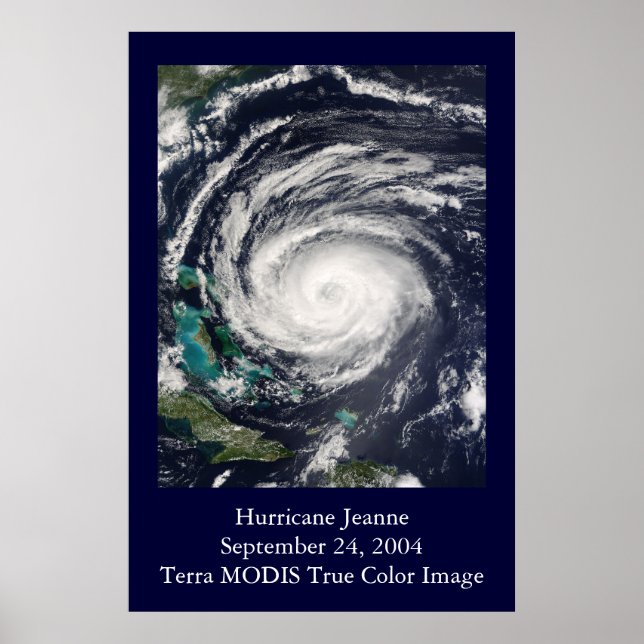 HU Jeanne MODIS Image Poster (Front)