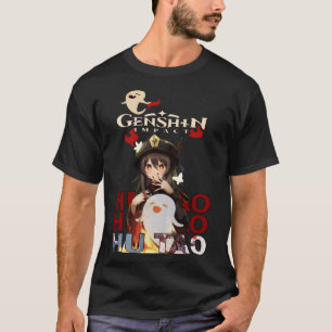 Hu Tao Genshin Art 02 Basic Dark T-Shirt