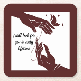 Hua Cheng and Xie Lian hands Tgcf Square Paper Coaster