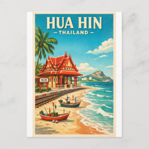Hua Hin city, Thailand retro travel Postcard