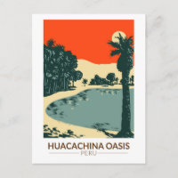 Huacachina Peru Travel Art Vintage
