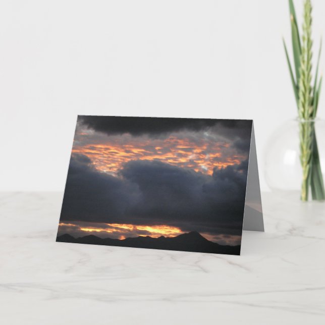 Huachuca Mt. Sunset - Greeting Card (Front)