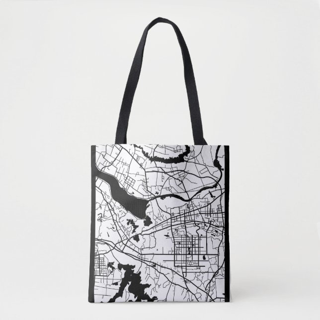 Huainan China City Map Tote Bag (Front)