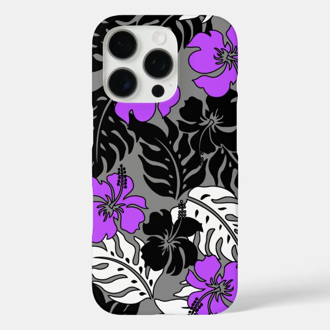 Huakini Bay Hawaiian Hibiscus Floral Grey Case-Mate iPhone Case (Back)