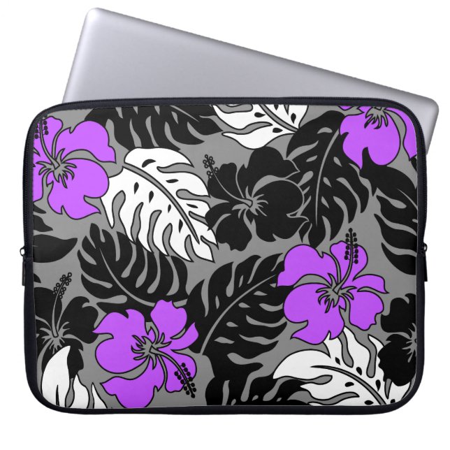 Huakini Bay Hawaiian Hibiscus Neoprene Wetsuit Laptop Sleeve (Front)