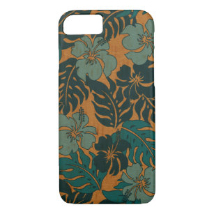 Huakini Bay Hawaiian Hibiscus Vintage Faux Wood Case-Mate iPhone Case
