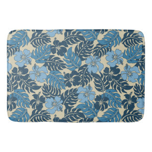 Huakini Bay Hawaiian Hibiscus Vintage Floral Bath Mat