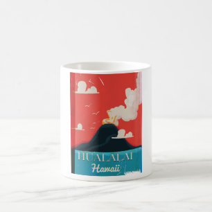 Hualālai volcano vintage Hawaii travel poster Coffee Mug