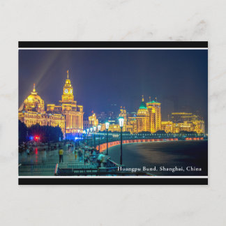 © Huangpu Bund Night View, Shanghai, China Postcard