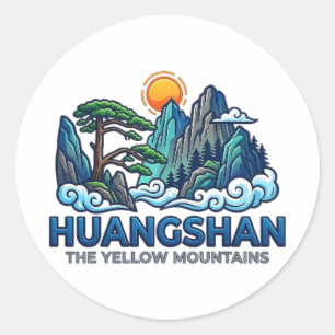 HUANGSHAN THE YELLOW MOUNTAINS CLASSIC ROUND STICKER