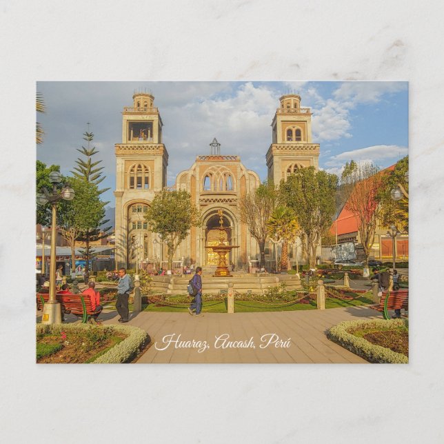 Huaraz, Ancash, Perú, Plaza de Armas Postcard (Front)