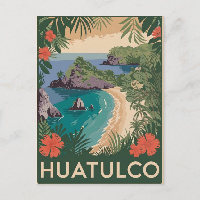 Huatulco Mexico Vintage  Postcard (Front)
