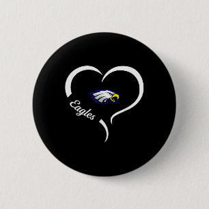 Hubbard Eagles Logo Half Heart Slogan Hs 6 Cm Round Badge