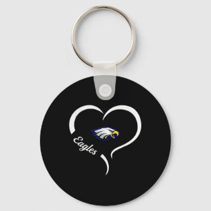 Hubbard Eagles Logo Half Heart Slogan Hs Key Ring