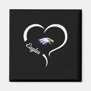 Hubbard Eagles Logo Half Heart Slogan Hs  Magnet