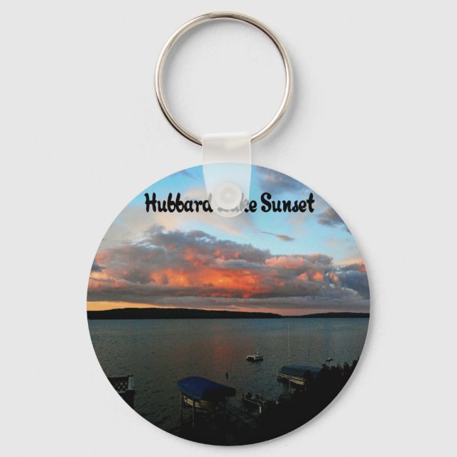 Hubbard Lake Michigan Key Ring (Front)